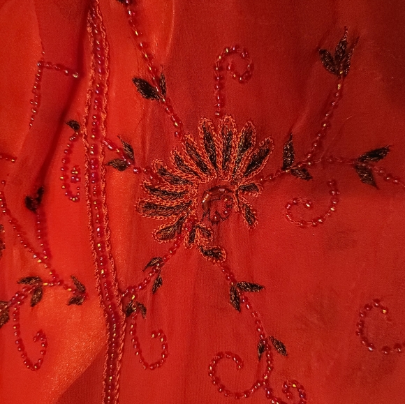 RARE VINTAGE Adrianna Papell Beaded Red Dress - Size 8 NWOT - Picture 4 of 5